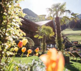 Außenansicht Andreus Resort im Frühling