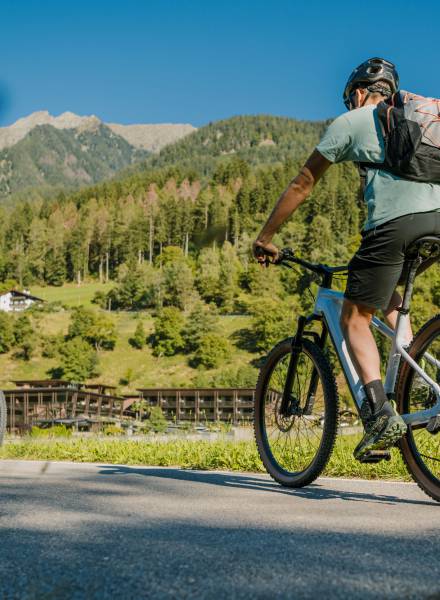 Moutainbiker in Südtirol