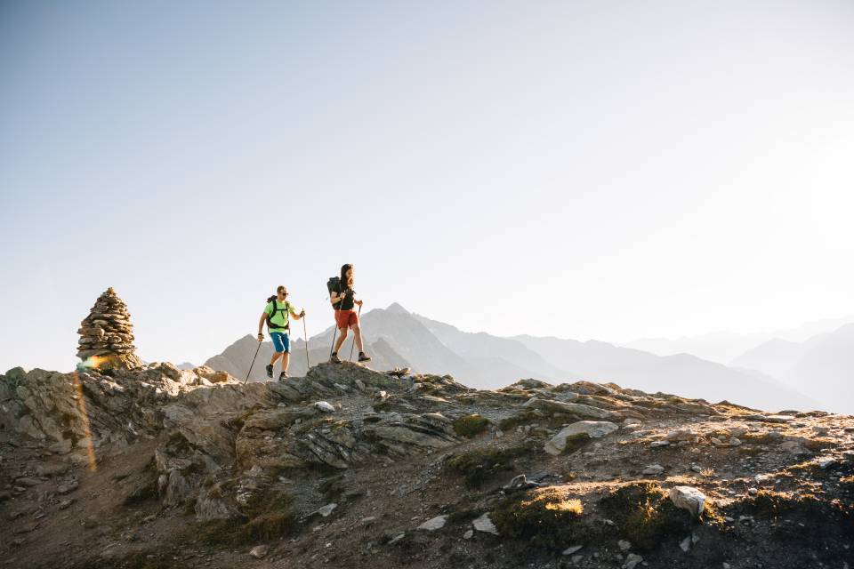 Wanderer im Gebirge vom Passeiertal