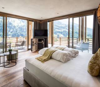 Doppelzimmer mit Panoramablick auf die Südtiroler Alpen