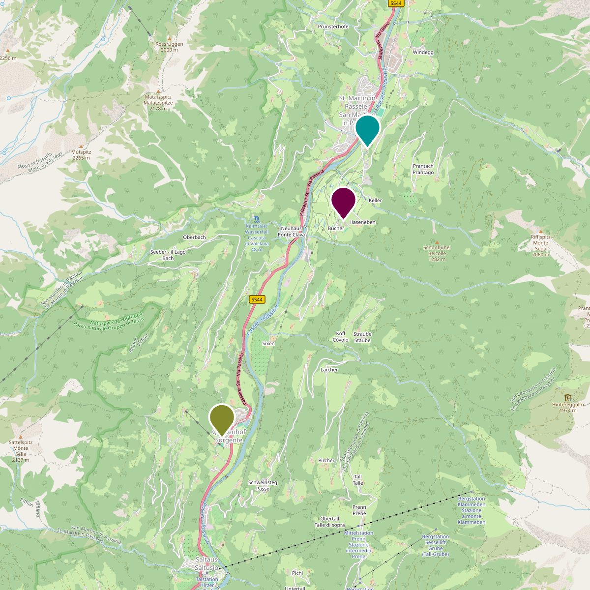 Mappa della zona